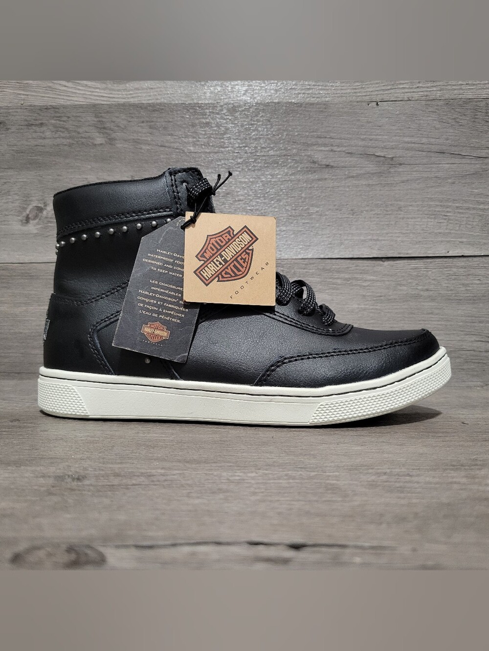 Harley Davidson Women's Grady Stud 5.25" Waterproof Sneaker Boots Black D84812
